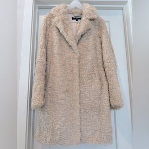 Karl Lagerfeld Faux Fur Coat in Pearl - S